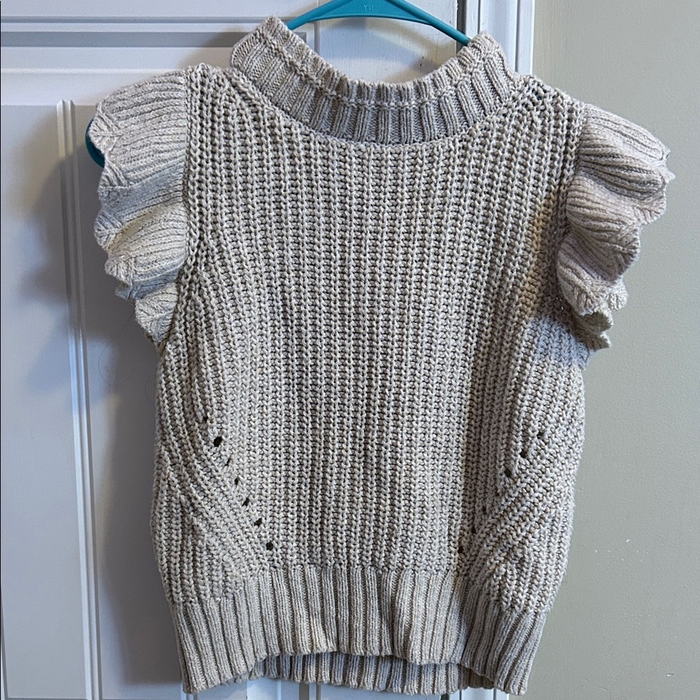 Universal Thread Cream Ruffled Turtleneck Sweater